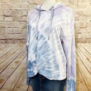 CC California tie dye hooded pullover top
